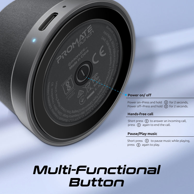 Promate 3W Mini Bluetooth Speaker with MagSafe Compatible Magnetic Base | Punch |