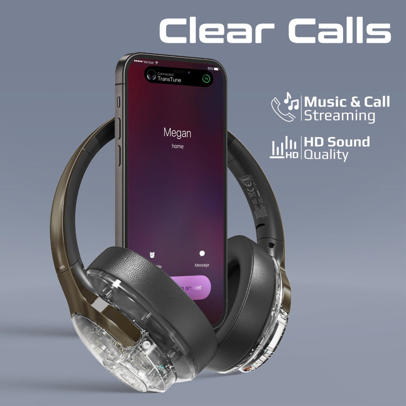 Promate Active Noise Cancelling Hi-Fi Stereo Wireless Headphones with RGB Lights | TransTune |