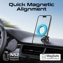 Promate 360° Car Mount MagSafe Compatible, Foldable Magnetic Ring Smartphone Holder | MagHoop-HG |
