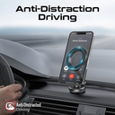 Promate 360° Car Mount MagSafe Compatible, Foldable Magnetic Ring Smartphone Holder | MagHoop-HG |
