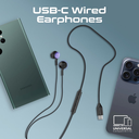 Promate Transparent Stereo USB-C Wired RGB Earphones | LumiBuds-C |