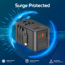 Promate Multi-Port 70W GaN Travel Adapter with Retractable Built-in USB-C Cable | TripMate-GaN70R |