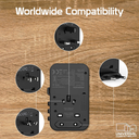 Promate Multi-Port 70W GaN Travel Adapter with Retractable Built-in USB-C Cable | TripMate-GaN70R |