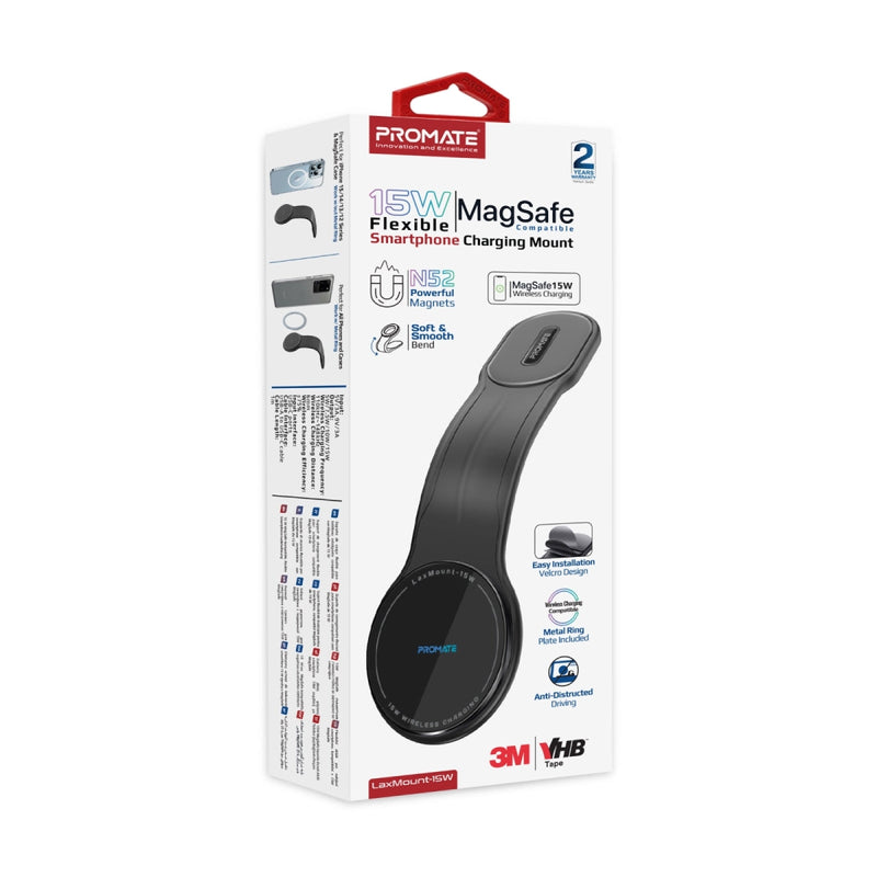 Promate 15W MagSafe Compatible Flexible Smartphone Charging Car Mount | LaxMount-15W |