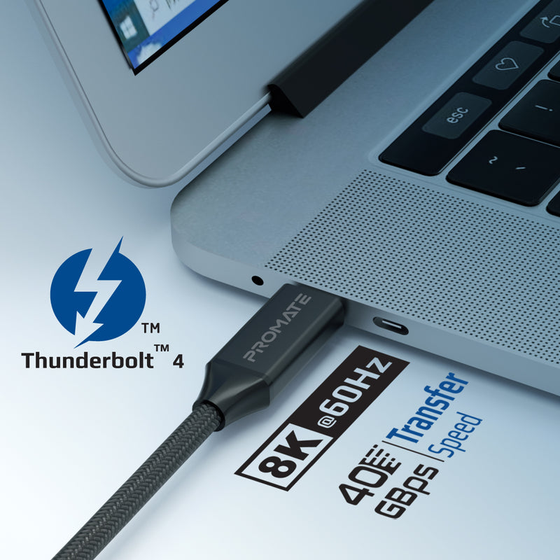 Promate SuperSpeed USB4.0 Cable For Video Transmission, Data Transfer, Ultra-Fast Charging | PrimeLinkC40-2m |