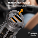 Promate 65W RapidCharge™ Transparent Mini Car Charger with Power Delivery & QC 3.0 | TransDrive-65W |