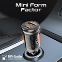 Promate 65W RapidCharge™ Transparent Mini Car Charger with Power Delivery & QC 3.0 | TransDrive-65W |