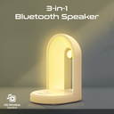 Promate 3 in 1 Multi-Functional LED Lamp, Bluetooth Speaker, with 15W Wireless Charger | Globe-Qi |
