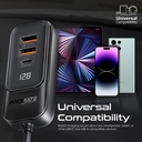 Promate 120W RapidCharge™ Car Charger with Multi-Port Backseat Charging Hub | GearHub-120W |