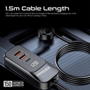 Promate 120W RapidCharge™ Car Charger with Multi-Port Backseat Charging Hub | GearHub-120W |