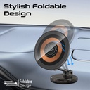 Promate Foldable MagSafe Compatible 15W Wireless Charging Car Mount, Metal Ring Plate Included | Magnus2-Qi |