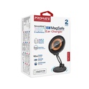 Promate Foldable MagSafe Compatible 15W Wireless Charging Car Mount, Metal Ring Plate Included | Magnus2-Qi |