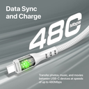 Promate 60W Power Delivery Ultra-Fast USB-C Cable with Transparent Shells, LED Lights, 2m Length | TransLine-CC200 |