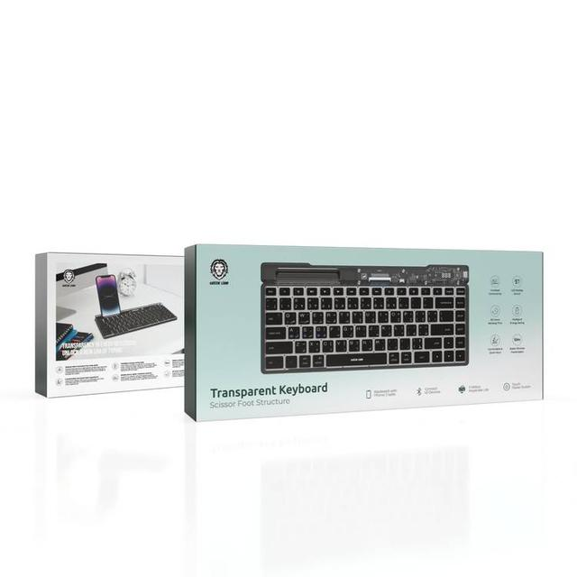 Green Lion Transparent Keyboard Scissor Foot Structure - Black | GNTPKYBBK |