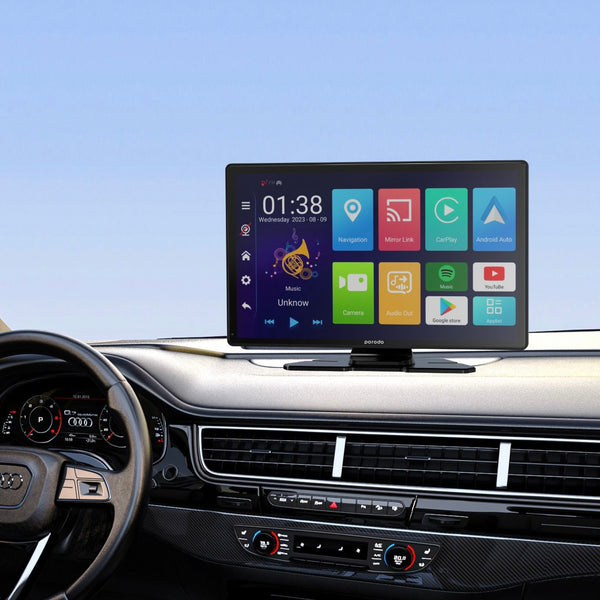 Porodo 9" Android CarPlay Tablet & DVR With SIM Card Slot & Built-in GPS, 4+64GB (PD-ADSCN-BK)
