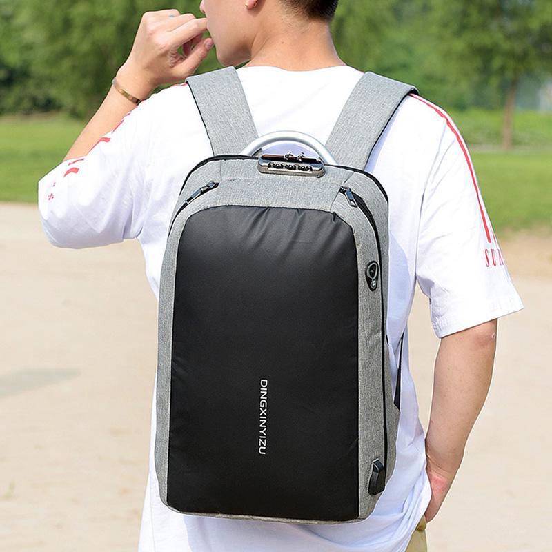 DINGXINYIZU USB Interface Charging Backpack Casual Anti-Theft Student Bag