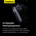 Baseus Dual-Mic Noise Cancellation Solar Charging Single Ear Wireless Earphone for Car - Black | CM10 |
