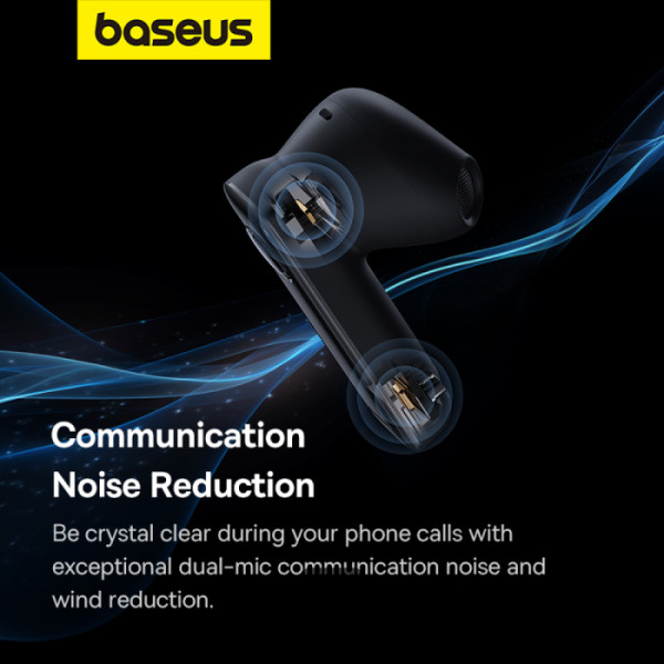 Baseus Dual-Mic Noise Cancellation Solar Charging Single Ear Wireless Earphone for Car - Black | CM10 |