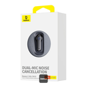 Baseus Dual-Mic Noise Cancellation Solar Charging Single Ear Wireless Earphone for Car - Black | CM10 |