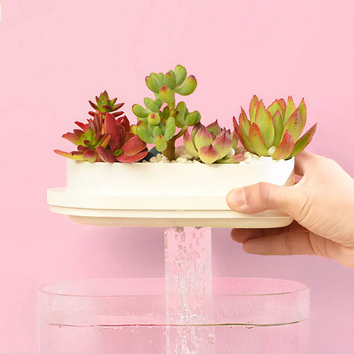 Geometry Mini Lazy Fish Tank USB Charging Self-cleaning Aquarium with 7 Colors LED Light from Xiaomi Youpin