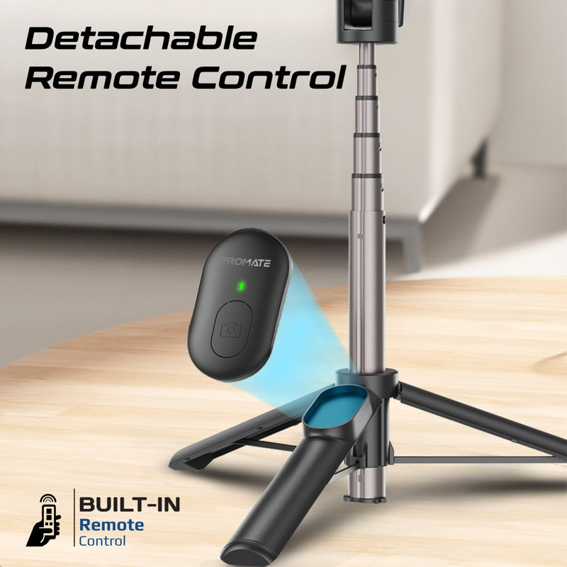Promate MagSafe Compatible Foldable Selfie Stick with BT Remote Control | MagStick |