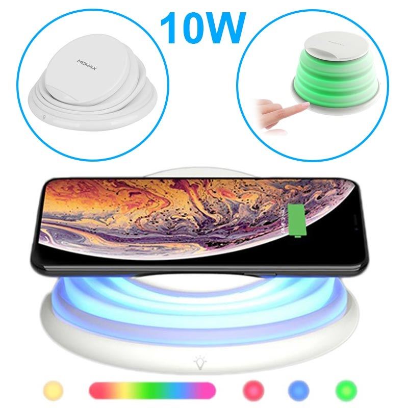 MOMAX QL2 RAINBOW wireless charging atmosphere lamp 10W Telescopic folding stents Angle free Five dimmer Wireless quick charge