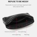 7MD Fingerprint lock purse Handbag, Anti-theft Waterproof Soft Genuine Leather Smart Fingerprint System Clutch Bag
