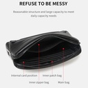 7MD Fingerprint lock purse Handbag, Anti-theft Waterproof Soft Genuine Leather Smart Fingerprint System Clutch Bag