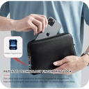 7MD Fingerprint lock purse Handbag, Anti-theft Waterproof Soft Genuine Leather Smart Fingerprint System Clutch Bag