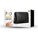 7MD Fingerprint lock purse Handbag, Anti-theft Waterproof Soft Genuine Leather Smart Fingerprint System Clutch Bag