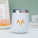 7MD Cup U Shaped, Double-Wall Stainless Steel Unbreakable Drinking Cups, Travel Coffee Mug 360ml With Sliding Lid