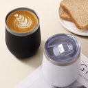 7MD Cup U Shaped, Double-Wall Stainless Steel Unbreakable Drinking Cups, Travel Coffee Mug 360ml With Sliding Lid