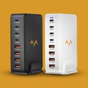 7MD Desktop Fast Charger With GaN Safety Technology, With 4 Type-C +4 USB Ports & 240W Total Power