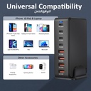 7MD Desktop Fast Charger With GaN Safety Technology, With 4 Type-C +4 USB Ports & 240W Total Power