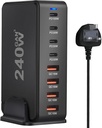 7MD Desktop Fast Charger With GaN Safety Technology, With 4 Type-C +4 USB Ports & 240W Total Power