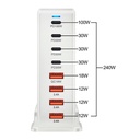 7MD Desktop Fast Charger With GaN Safety Technology, With 4 Type-C +4 USB Ports & 240W Total Power