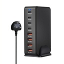7MD Desktop Fast Charger With GaN Safety Technology, With 4 Type-C +4 USB Ports & 240W Total Power