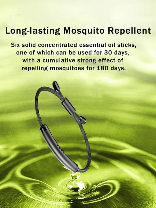 Mosquito Repellent Bracelet Adjustable Essential Oil Anti Mosquito Bracelet with 6 Replacement Sticks | B2 |