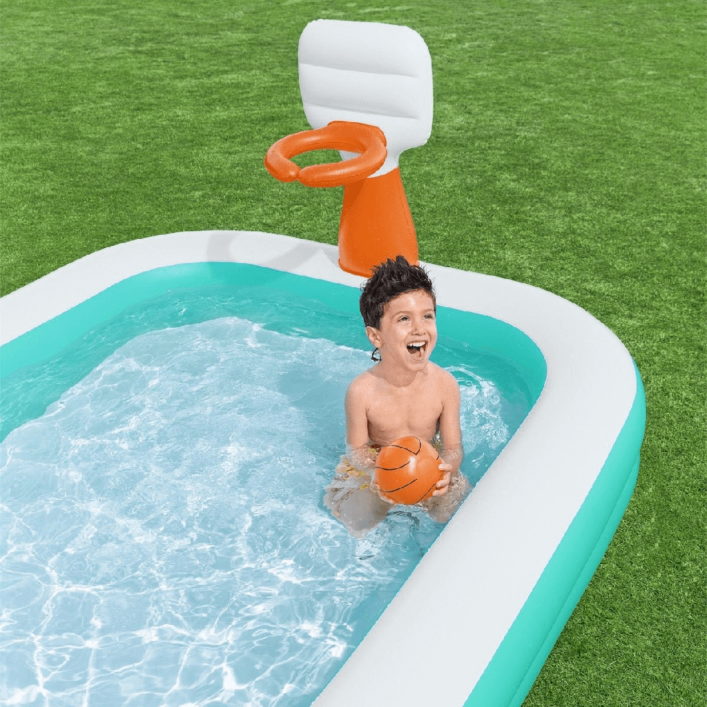 Bestway Dunk n' Splash Inflatable Family Swimming Pool (251 x 168 x 102cm) With 1 Air Pump Inflator | 54445 |