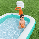 Bestway Dunk n' Splash Inflatable Family Swimming Pool (251 x 168 x 102cm) With 1 Air Pump Inflator | 54445 |