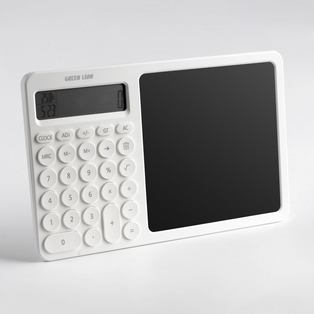 Green Lion CalcWrite Pro Calculator-Writing Pad Combo - White | GNCALCWPADWH |