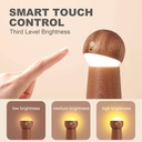 7MD Smart Indoor LED Light Wooden With Voice Control & 3 Brightness Levels, Intelligence Voice Activated, Night Dimmable Touch Control Table Lights, Table Lamp | 7MD2422 |