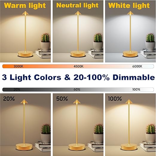 7MD Table Lamp Rechargeable Unique Bedside LED Light With 3 Brightness Level Table Light Model: 7MD2404
