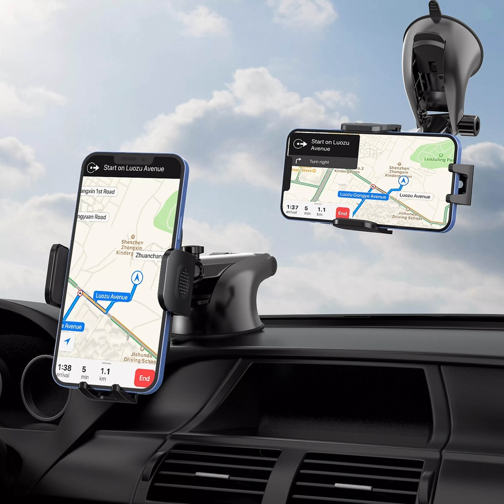 7MD Car Universal Windshield Phone Holder With 360 Degree Adjustable Viewing Angle