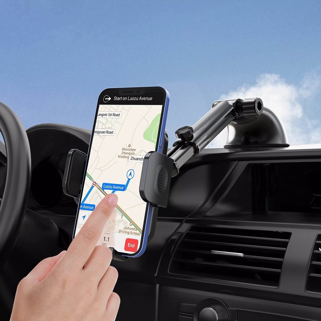 7MD Car Universal Windshield Phone Holder With 360 Degree Adjustable Viewing Angle