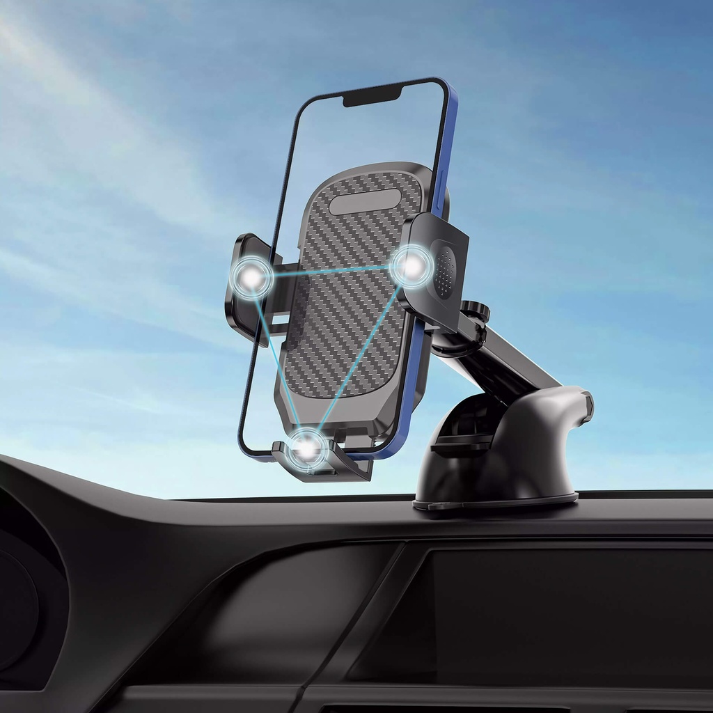 7MD Car Universal Windshield Phone Holder With 360 Degree Adjustable Viewing Angle