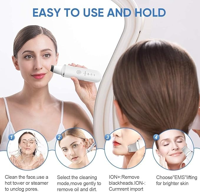7md Facial Cleaning Ultrasonic Skin Scrubber Deep Face Cleaning Device | 7MD2410 |
