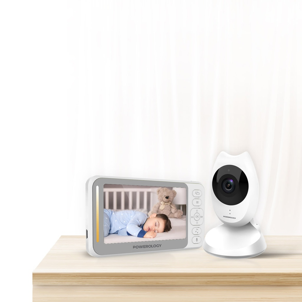 Powerology Smart Cam Baby Monitor Two-Way Audio & Smart Sensors | PWBMCWH |