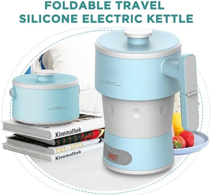 7MD Portable Foldable Kettle Stainless Steel+Silicon With 800mL Capacity & 800W Power