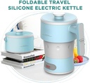 7MD Portable Foldable Kettle Stainless Steel+Silicon With 800mL Capacity & 800W Power
